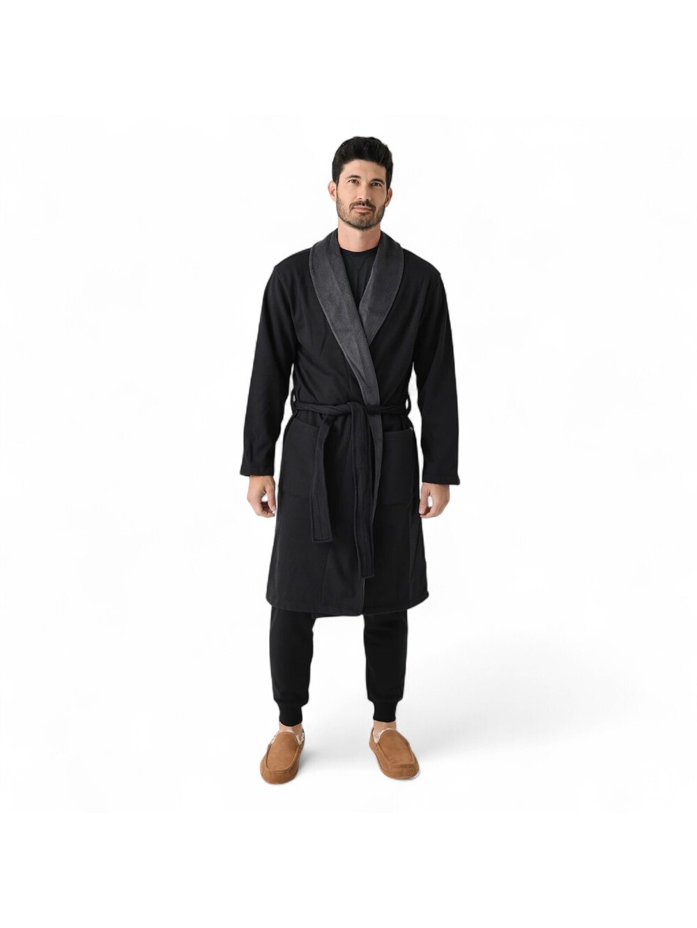 Ugg Men's Luxurious Robe Pockets Black Mens Size XL/XXL Heavyweight Thermal Goth